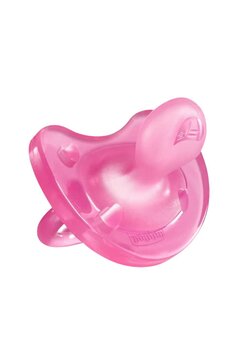 Suzeta Chicco Soft, din silicon, roz, 6-16 luni