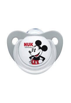 Suzeta Nuk, cu tetina din silicon, 6-18 luni, Mickey, gri