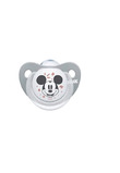 Suzeta Nuk, cu tetina din silicon, 6-18 luni, Mickey Mouse cu stelute, gri