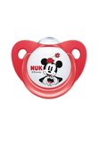 Suzeta Nuk, cu tetina din silicon, 6-18 luni, Mickey, rosu