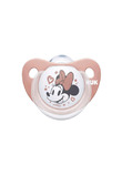 Suzeta Nuk, cu tetina din silicon, 6-18 luni, Minnie Mouse, roz pal