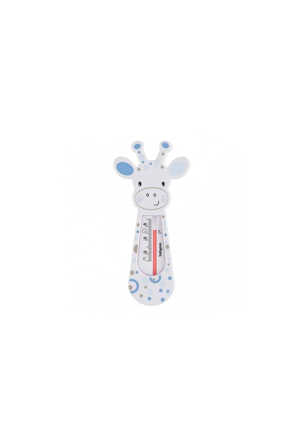 Termometru pentru baie, girafa alba cu buline albastre Alba