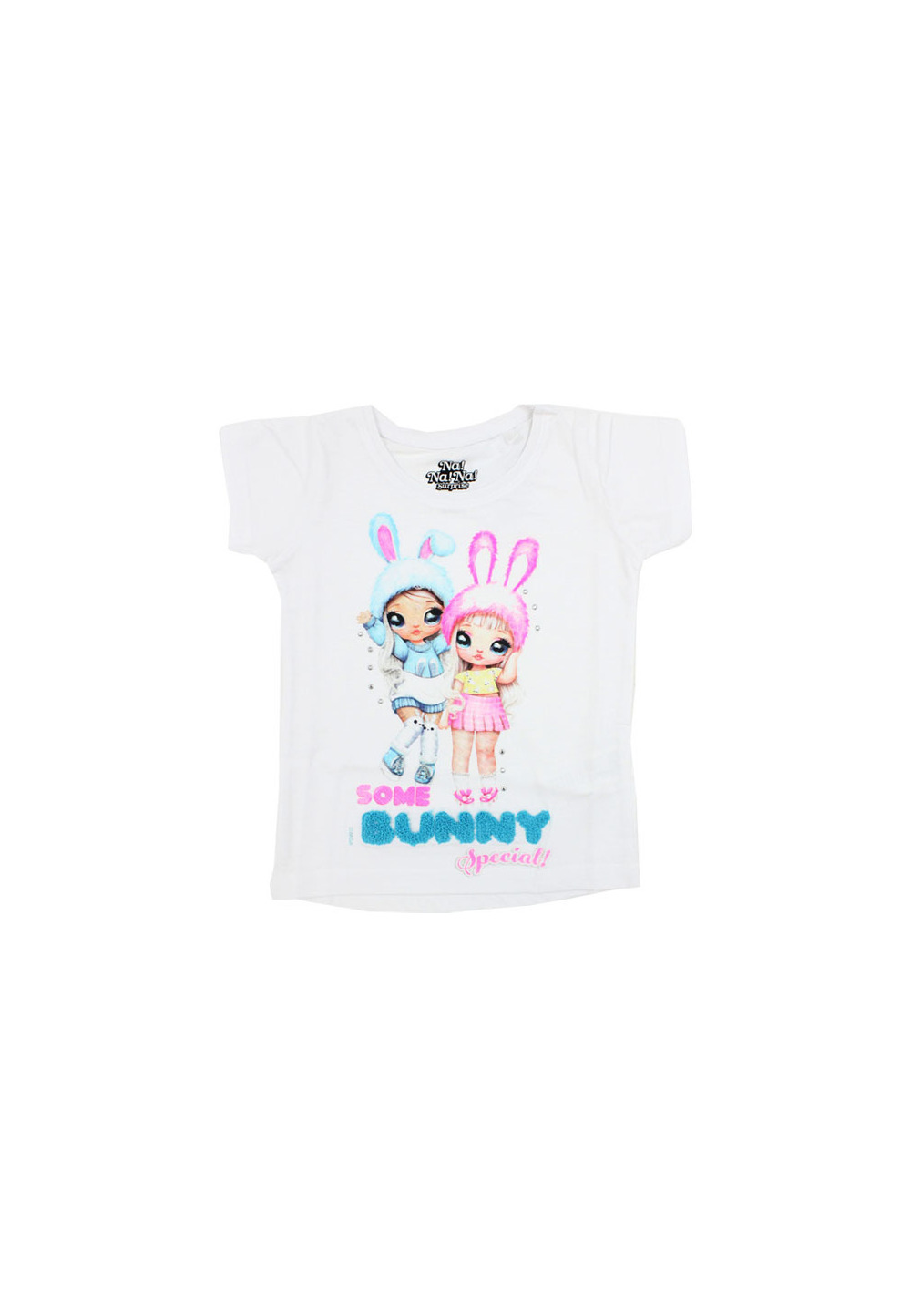 Tricou fete, bumbac, Bunny special, alb