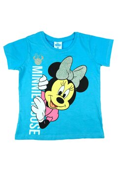 Tricou fete, bumbac, Minnie Mouse, albastru