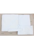 Trusou botez bumbac, 4 piese, alb