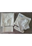 Trusou botez din muselina, 7 piese, alb