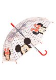 Umbrela Minnie si Mickey Mouse, transparenta cu buline