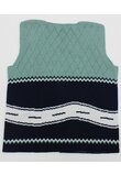 Vesta tricotata, acril, masinuta Oli, verde