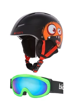 Pachet copii Cască Cairn Andromed J Black Monster + Ochelari Blacksheep Lambkin Green