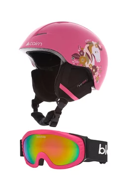 Pachet copii Cască Cairn Flow J Pink Unicorn + Ochelari Blacksheep Lambkin Pink