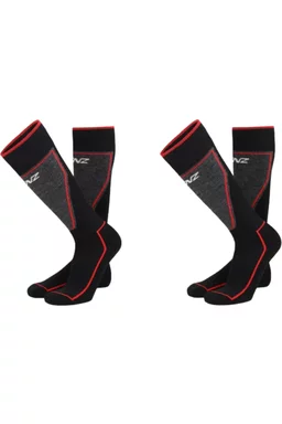 Set 2 x șosete ski Lenz Performance Merino Negru