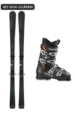 Set Ski Alpin Elan Element 74 Black + Clăpari Roxa RFIT HV S 2025-2026 (Schiuri cu legături + ClăparI)