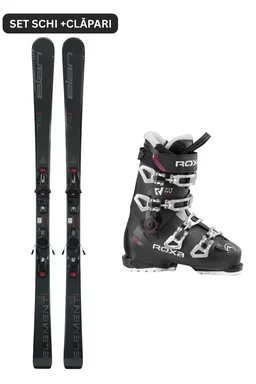 Set Ski Alpin Elan Element 74 Black + Clăpari Roxa RFIT HV S W 2025-2026 (Schiuri cu legături + ClăparI)