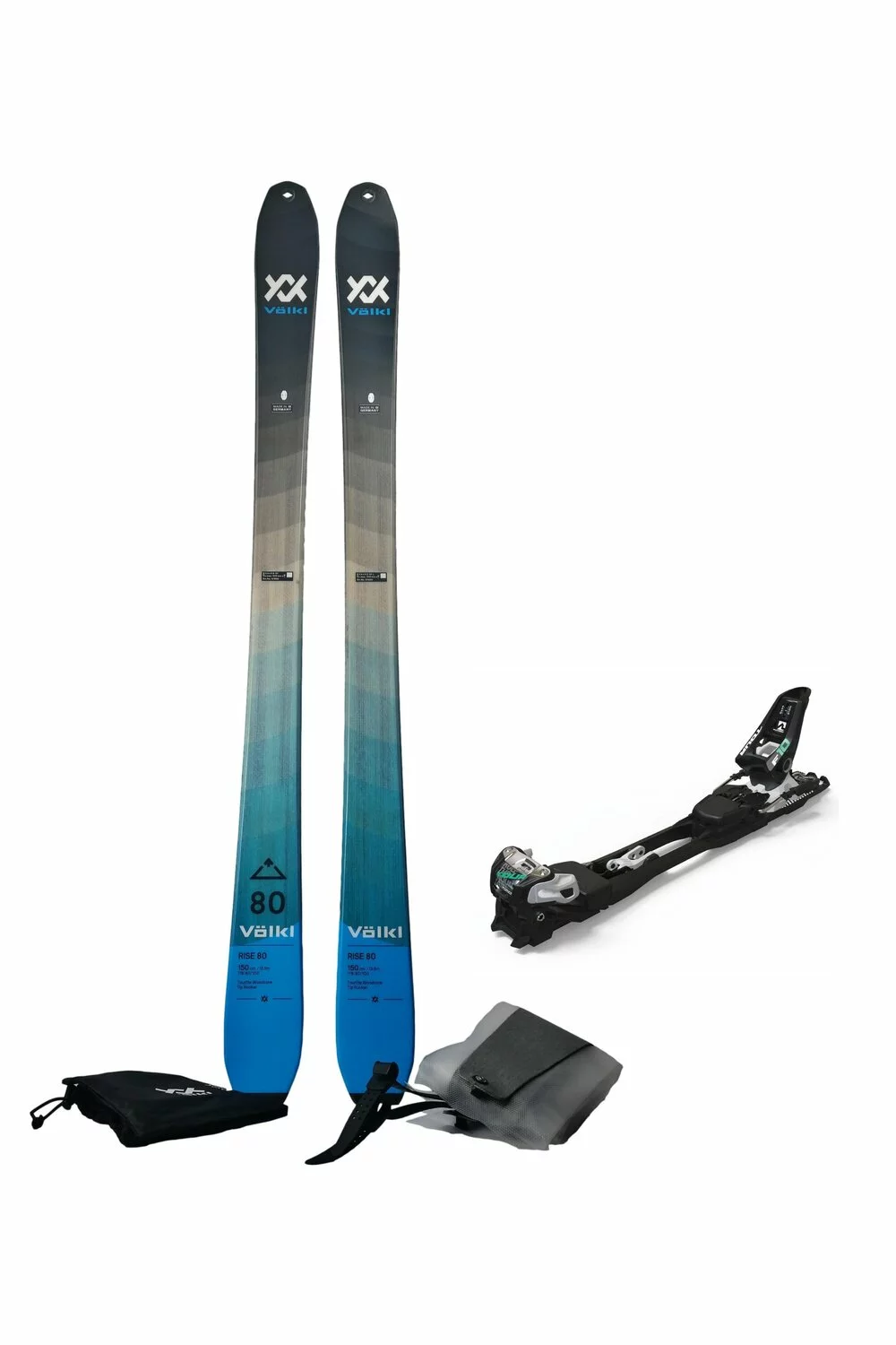 static straight ahead tissue Set Ski de Tură Volkl Rise Blue Marker F10 (Schiuri + Piei + Legături)