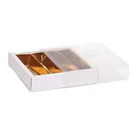 Cutie cu insertie imitatie piele alba
