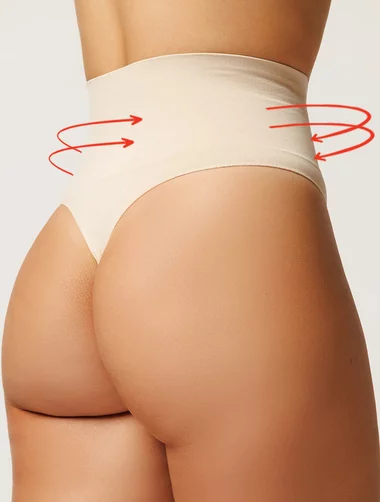 Chiloti tanga modelatori seamless cu talie dublu intarita Laura Baldini String
