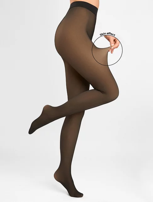 Ciorapi captusiti pe interior cu efect second skin Marilyn Mirage 85 den