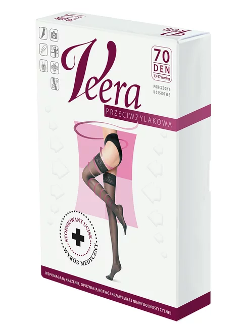 Ciorapi cu banda adeziva compresie medie de preventie (13-17 mmHg) Veera 70 den