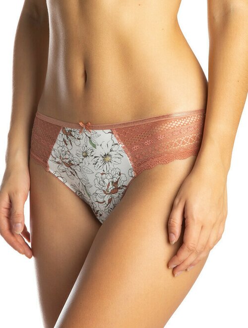Set 2 perechi chiloti brazilieni bumbac cu dantela lama l-1326mb