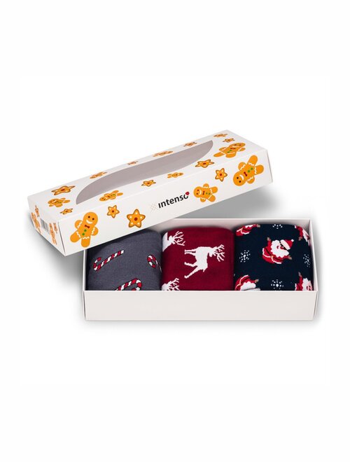 Set 3 perechi sosete cu model de craciun intenso 986 wz03