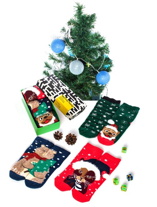 Set 3 perechi sosete flausate de craciun socks concept sc-nl60