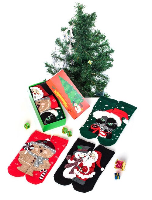 Set 3 perechi sosete flausate de craciun socks concept sc-nl63
