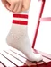 Sosete albe cu dungi rosii Socks Concept 198BRG-43