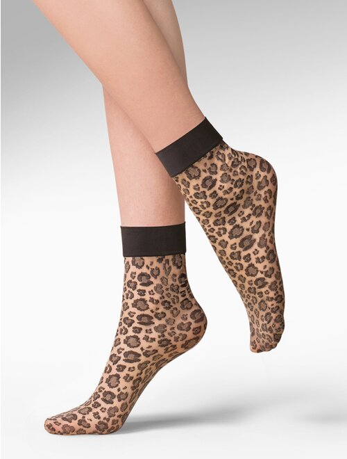 Sosete bej cu animal print Gabriella 684 Caty 30 den