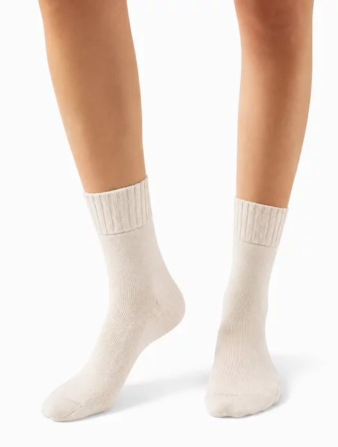 Sosete flausate bumbac 100% in culoare naturala Steven S199