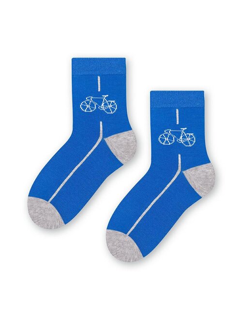Sosete bumbac albastre cu bicicleta steven s014-326