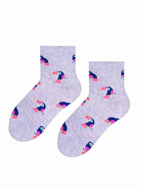 Sosete bumbac gri cu tucan steven s014-305