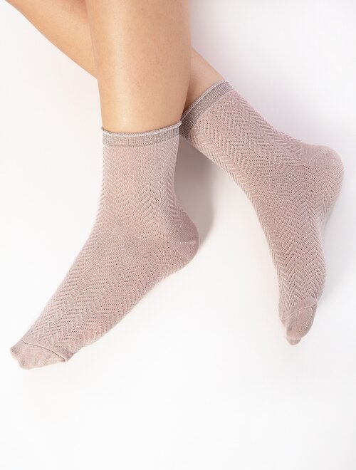 Sosete bumbac roz pal tip jacard Socks Concept ELN04