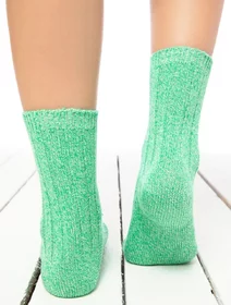 Sosete bumbac verde melanj cu model tricot Socks Concept SC-1595-6