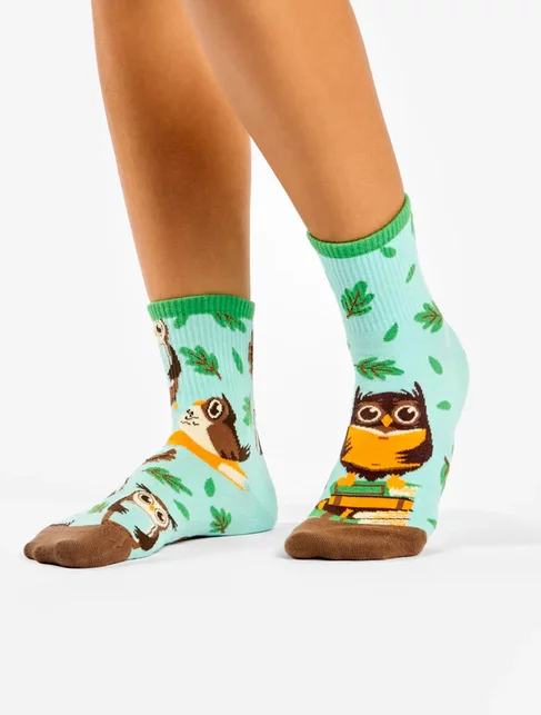 Sosete colorate cu bufnita Dedoles Owl & Books