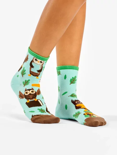 Sosete colorate cu bufnita Dedoles Owl & Books