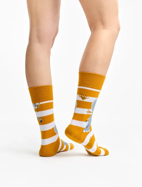 Sosete colorate cu dungi si elefanti Dedoles Elephant & Stripes