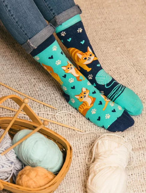 Sosete colorate cu model Dedoles Happy Cat