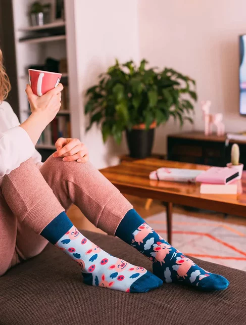 Sosete colorate cu porcusori Dedoles Flying Pigs