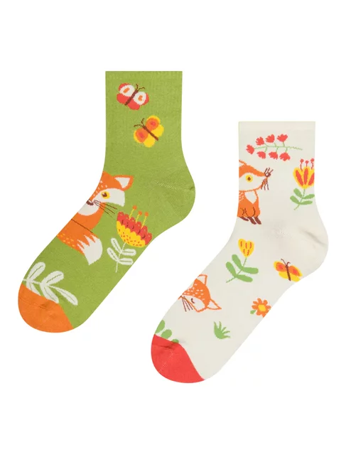 Sosete colorate cu vulpita Dedoles Fox & Butterflies