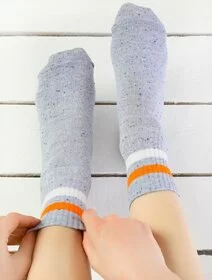 Sosete cu picatele si dungi portocalii Socks Concept 195BRG-1
