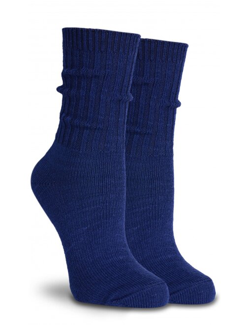Sosete groase lana bleumarin cu manseta lunga raiata socks concept sc-1601