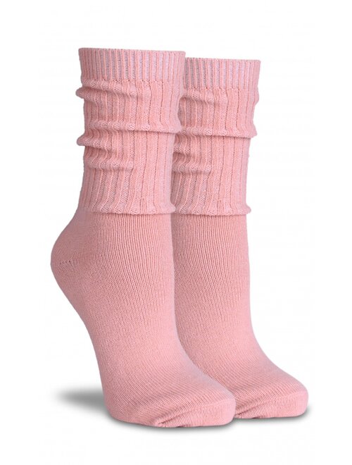 Sosete groase lana roz cu manseta lunga raiata socks concept sc-1601-4