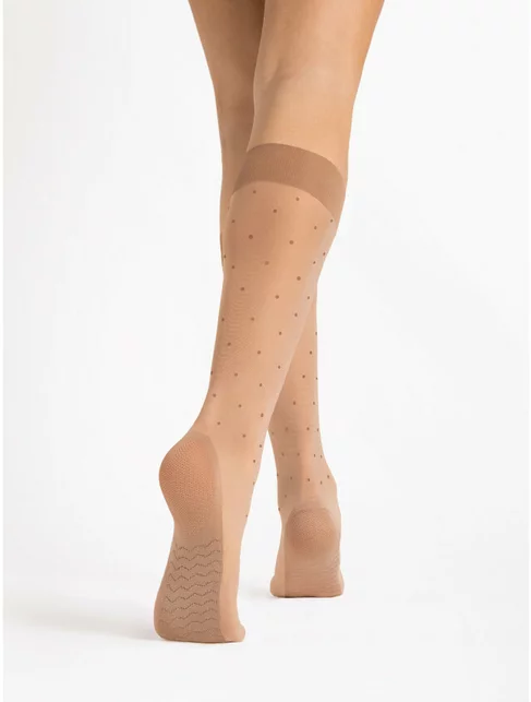 Sosete lungi cu talpa intarita si efect de masaj Fiore Dots Massage 20 den