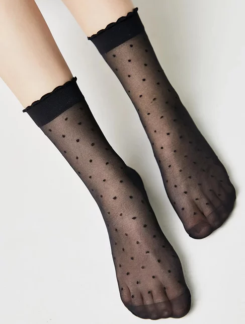 Sosete lycra negre cu buline Conte Elegant Dots Noir 20 den