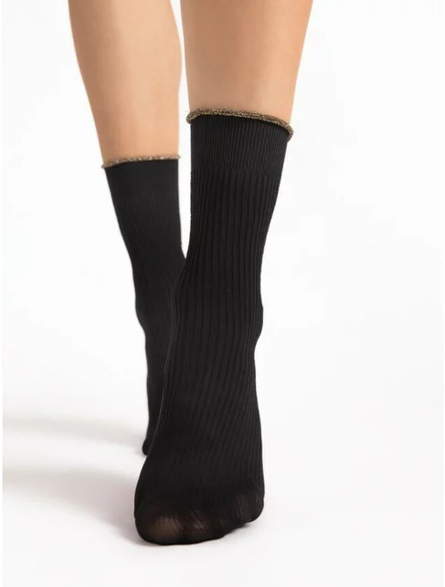 Sosete microfibra negre cu fir metalizat Fiore Sassy 40 den