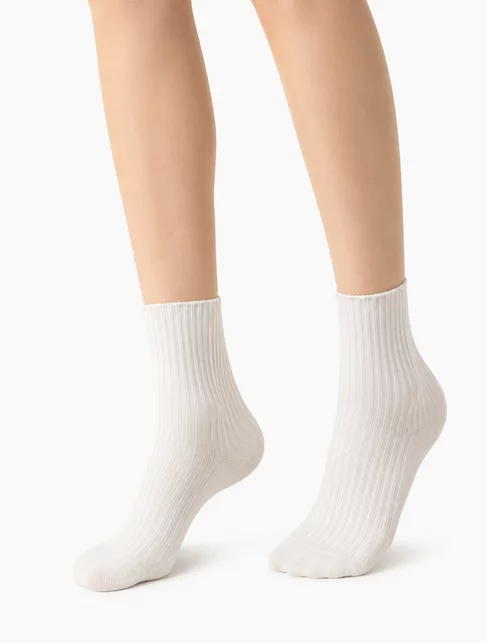 Sosete raiate bumbac 100% in culoare in naturala Steven S201
