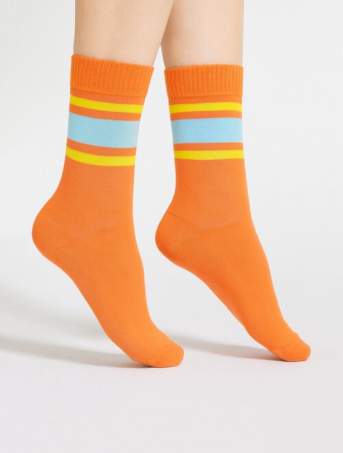 imagini cu brazi împodobiți Sosete sport orange cu dungi Kabak Tutti Frutti