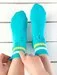 Sosete turcoaz cu dungi colorate Socks Concept SC-1541-4