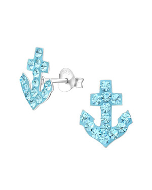 Cercei din Argint Blue Anchor SVY810