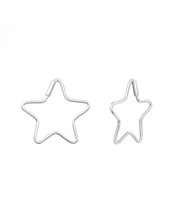 Cercei cu Surub - Cercei din Argint Ear Hoops Star SVY918